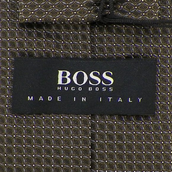 Hugo Boss Olive Patterned Tie - Picture 4 of 4
